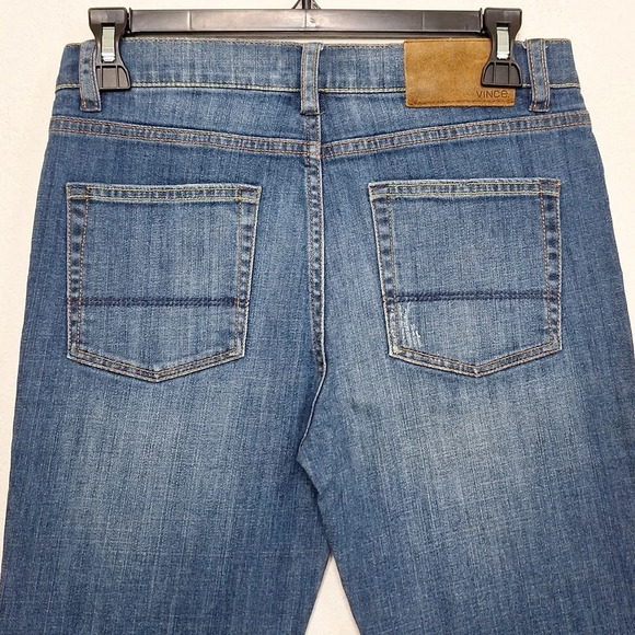 Vince Girl's Blue Medium Wash Mid Rise Straight Leg Denim Jeans Size 14 - Picture 5 of 9